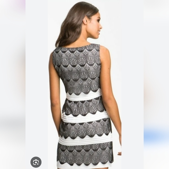 NWT BCBGMaxAzria Lorenna Lace Tulip Tiered Sheath Mini Dress - Picture 2 of 7